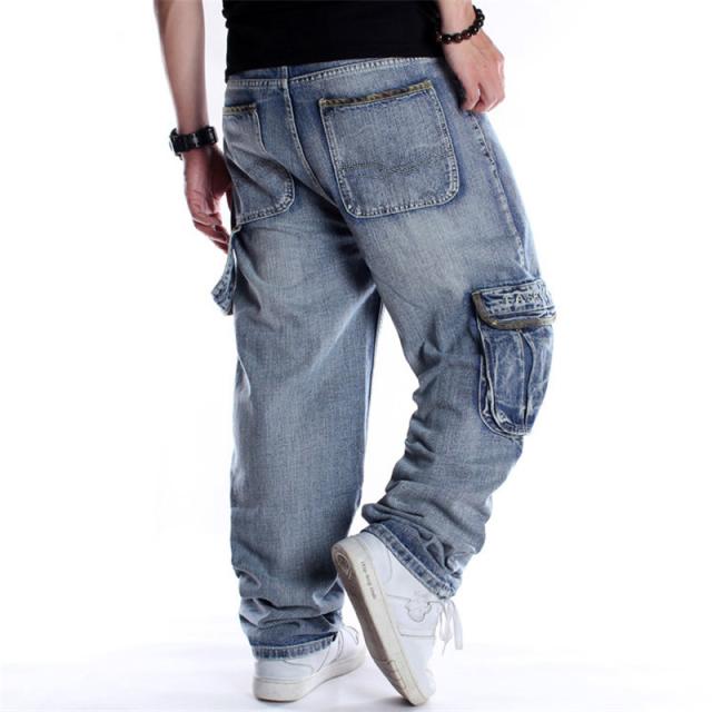 限定値下げ！極太 デニムパンツ メンズ ジーンズ ヒップホップ ルーズフィット B系 ワイド ストリート系 HIPHOP バギーパンツ 大きいサイズ ゆったり_5