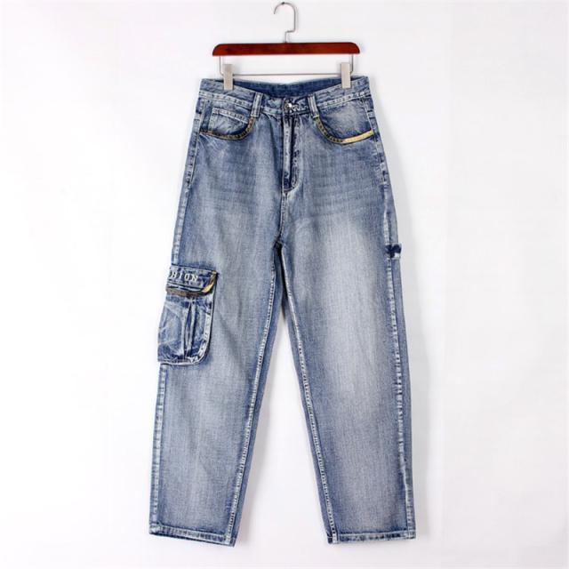 限定値下げ！極太 デニムパンツ メンズ ジーンズ ヒップホップ ルーズフィット B系 ワイド ストリート系 HIPHOP バギーパンツ 大きいサイズ ゆったり_7