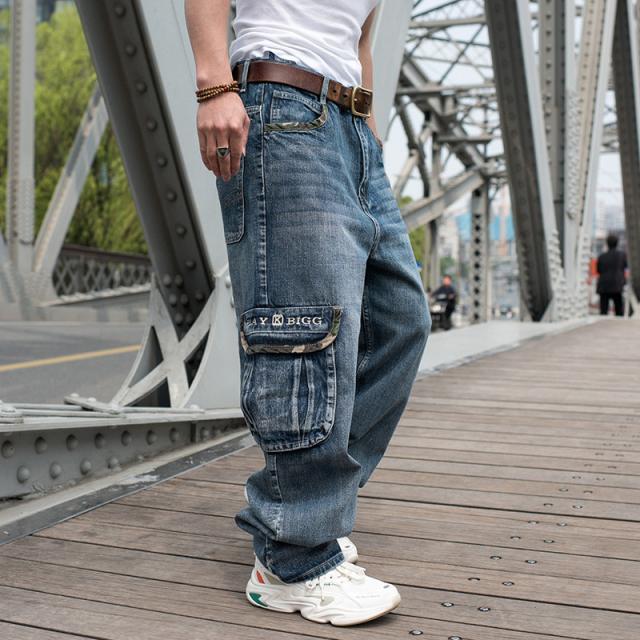 ポイント超超祭 極太 デニムパンツ メンズ ジーンズ ルーズフィット B系 ヒップホップ ストリート デザイン HIPHOP バギーパンツ 大きいサイズ ゆったり 父の日 ポイント超超祭 極太 デニムパンツ メンズ ジーンズ ルーズフィット B
