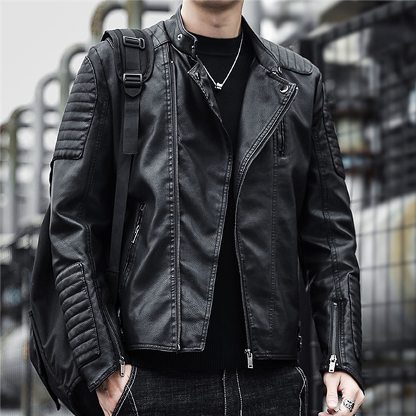 限定値下げ！ライダースジャケット メンズ シングル 革ジャン レザージャケット キルティング スタンド襟 皮ジャン バイク 防風 ブルゾン B系 秋冬 冬服_3