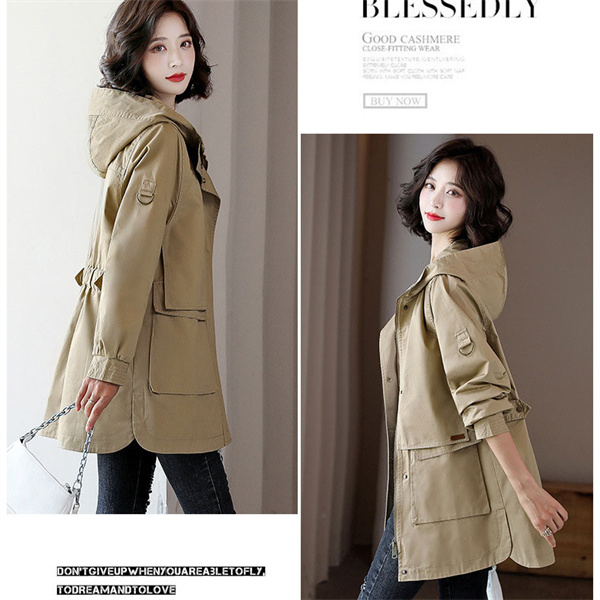 ポイント超超祭 トレンチコート レディース 40代 ミディアム丈