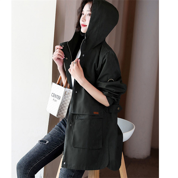 値下げ❣️試着のみ超美品❣️カーキのジャンパー ポイント超超祭 トレンチコート レディース 40代 ミディアム丈