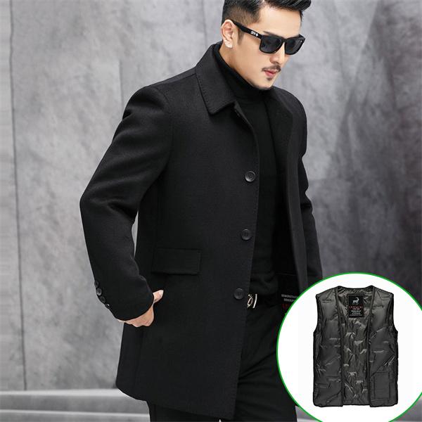 ポイント超超祭利用可 チェスターコート メンズ ウール ダブルフェイス