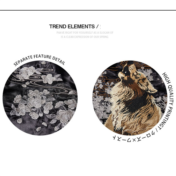 値下げ スカジャン メンズ 50代 リバーシブル ジャンバー 狼柄