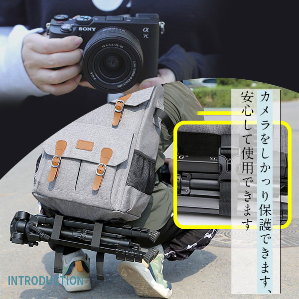カメラバッグ 防水 一眼レフ ミラーレス メンズ プロ用 カメラリュック カメラケース インナーバッグ レンズ収納 アウトドア リュックサック 防振