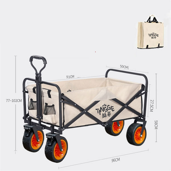 キャリーワゴン キャリーカート 収納カゴ付き 折りたたみ 大型タイヤ 耐荷重150kg 大容量150L アウトドアワゴン キャンプワゴン 台車 釣り キャリーワゴン キャリーカート 収納カゴ付き 折りたたみ 大型タイヤ