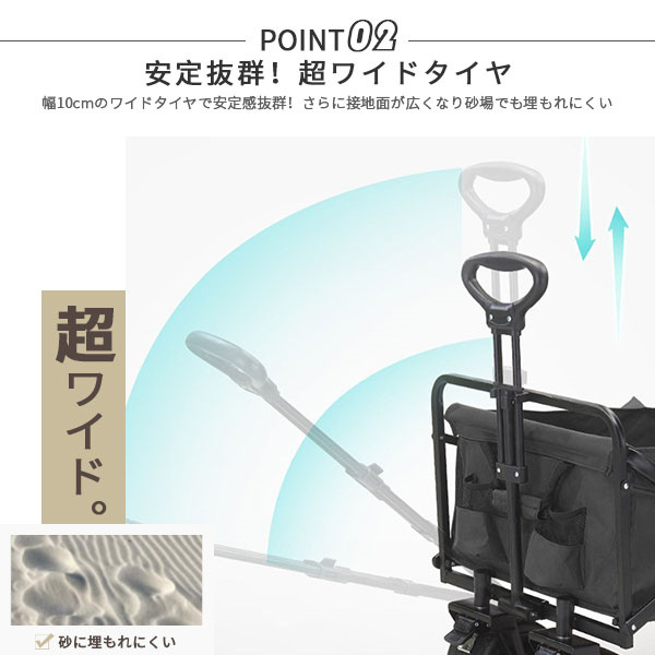 ポイント超超祭 キャリーワゴン 収納カゴ付き 大容量 150L 耐荷重150kg