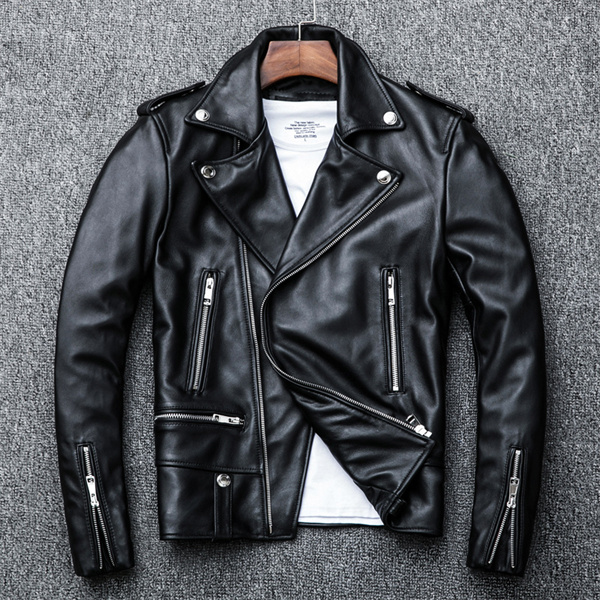 genuine lether 本皮レザージャケット Liugoo Leathers 本革 シングルライダースジャケット メンズ