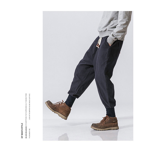 値下げ サルエルパンツ メンズ 麻 ワイドパンツ パンツ イージーパンツ