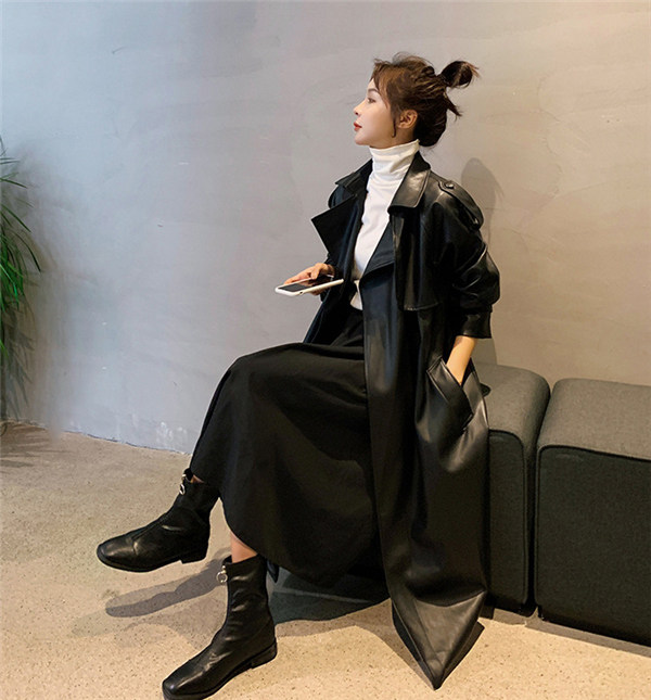 店長イチオシ レザーコート ロングコート スプリングコート ライダース 革ジャン レディース アウター 合革 バイク PU 上質 無地 防寒 防風 フェイクレザー 店長イチオシ レザーコート ロングコート スプリングコート ライダース