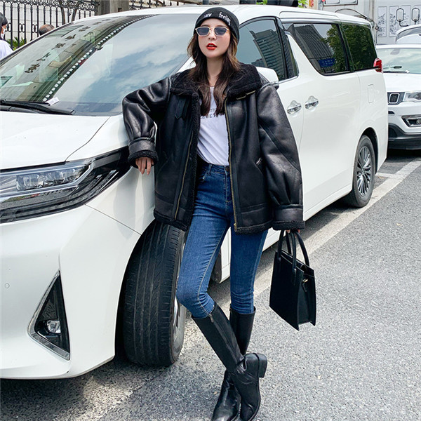 ムートンコート ライダース ジャケット ボアコート レディース ボア ブルゾン 裏起毛 おしゃれ 防寒 レザー 冬 ゆったり 暖かい 毛皮コート agesugi_sfa ムートンコート ライダース ジャケット ボアコート レディース ボア