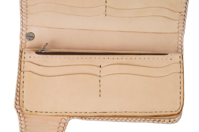 財布　ウォレット　長財布　レザーカービング　ハンドメイド　ヌメ革　手縫い 楽天市場】財布 長財布 ハンドメイドロングウォレット SKULL/スカル