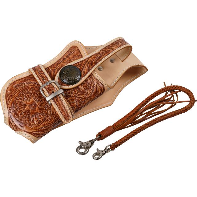 4点セット ハンドメイド バイカーズウォレット 牛革 カービング