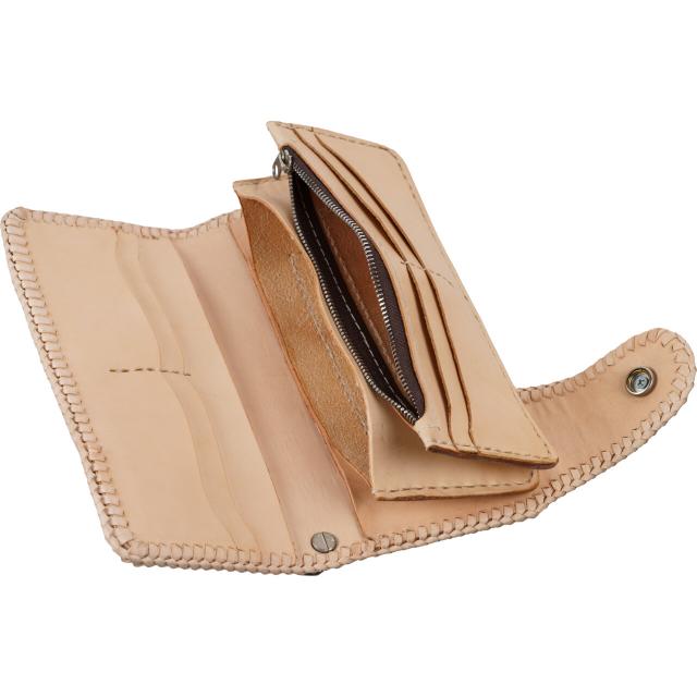 4点セット ハンドメイド バイカーズウォレット 牛革 カービング 長財布