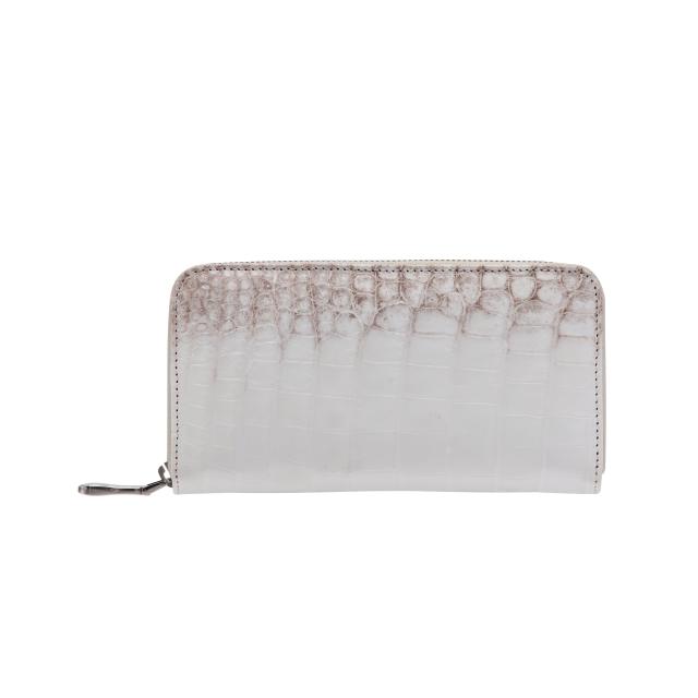 ヒマラヤ クロコダイル 長財布  一枚革 腹革 肚革 ボルドー ゴールド/シルバー ファスナー メンズ レディース 限定品 贅沢 贈り物 プレゼント ラウンドファスナー 長財布 ヒマラヤクロコダイル レザー 革 希少 金運 財運 完全オリジナル ハンドクラフト