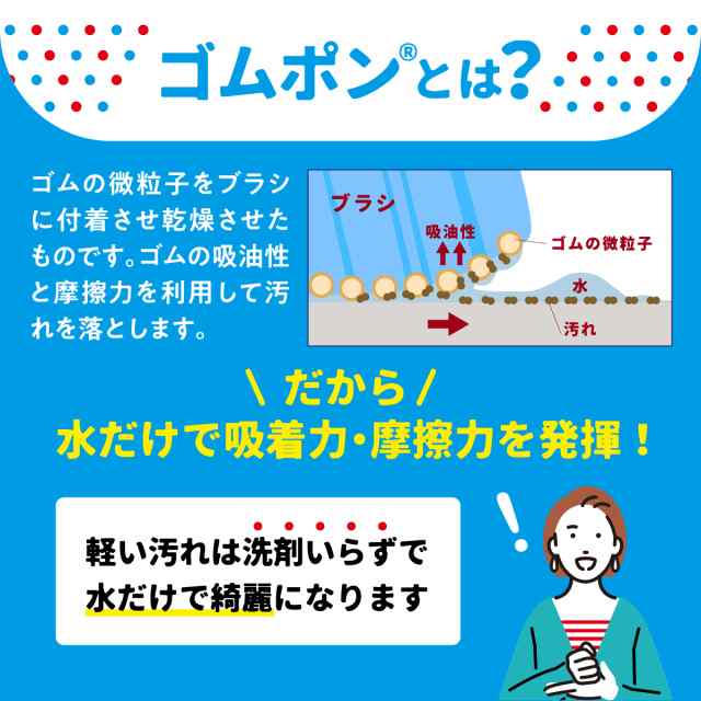 ゴムポンバスブラシ ハンドタイプ バスブラシ ゴム ナチハマ ゴムの力