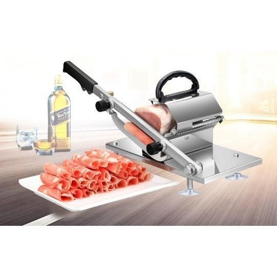 【売切れ御免！】家庭用 野菜も切れる 半自動ミートスライサー 業務用 自動送り出し手動肉切り機 冷凍肉スライス オールステンレス鋼の通販は 9,720円