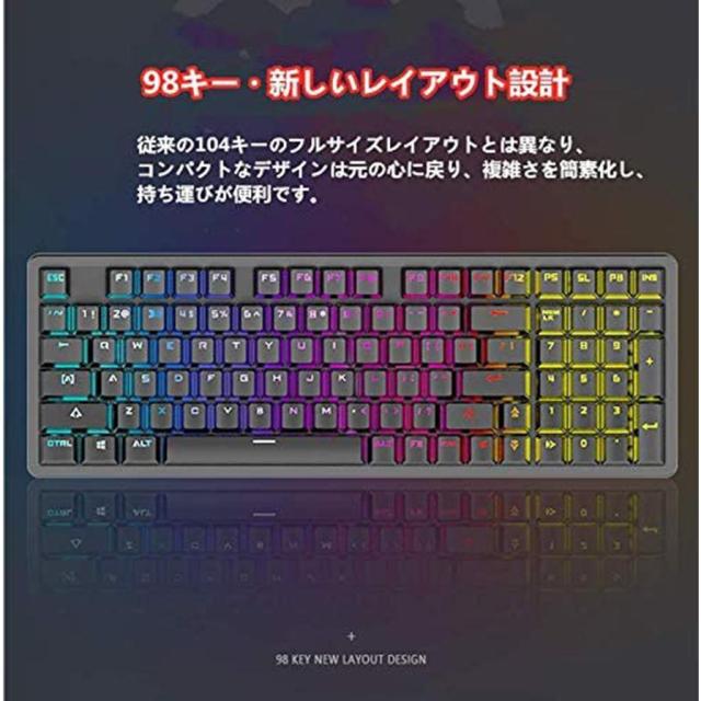 キーボード マウス ゲーミングキーボードマウスセット 赤軸 メカニカル