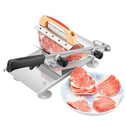 ミートスライサー ステンレス 厚さ調節可能 0.3?15mm 手動肉切り機 野菜 スライサー【即決】