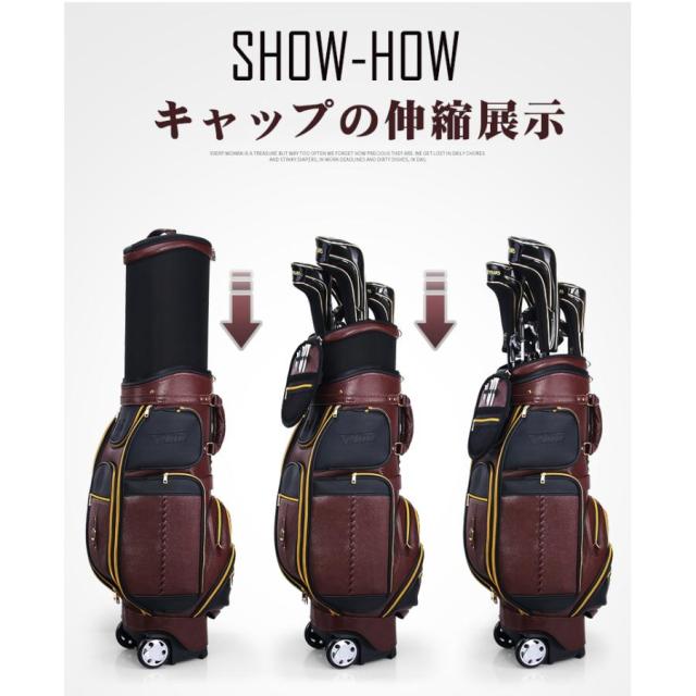 PGMゴルフ バッグ メンズゴルフバッグ 多機能チェックエアバッグ プーリー付き_12