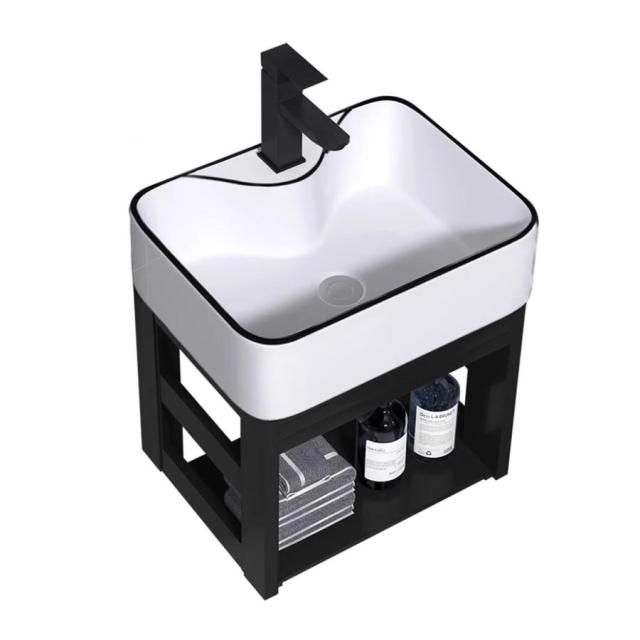 手洗い器 壁掛け 手洗いボウル 壁付け型 手洗器セット陶器製簡易洗面台 壁付け型手洗い鉢コ モダンなバスルーム容器シンクコーナーマウント 方形 洗面鉢 洗面台