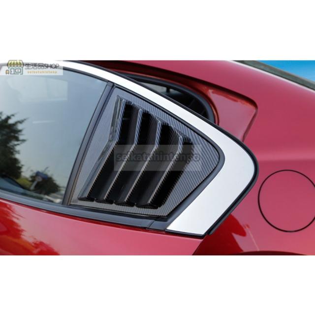送料無料 ウィンドウサイドルーバーカバー【 マツダ3 MAZDA3 BP系 セダン 】専用 ウインドウルーバー ガーニッシュ 2P カーボン調