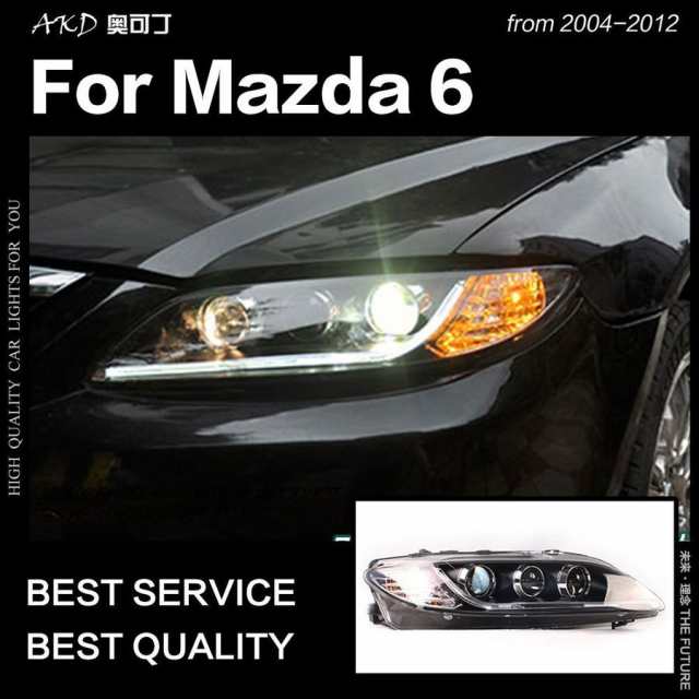 マツダ6 アテンザ ヘッドライト 2004-2012 MAZDA6 LEDヘッドライト HIDヘッドランプバイキセノン