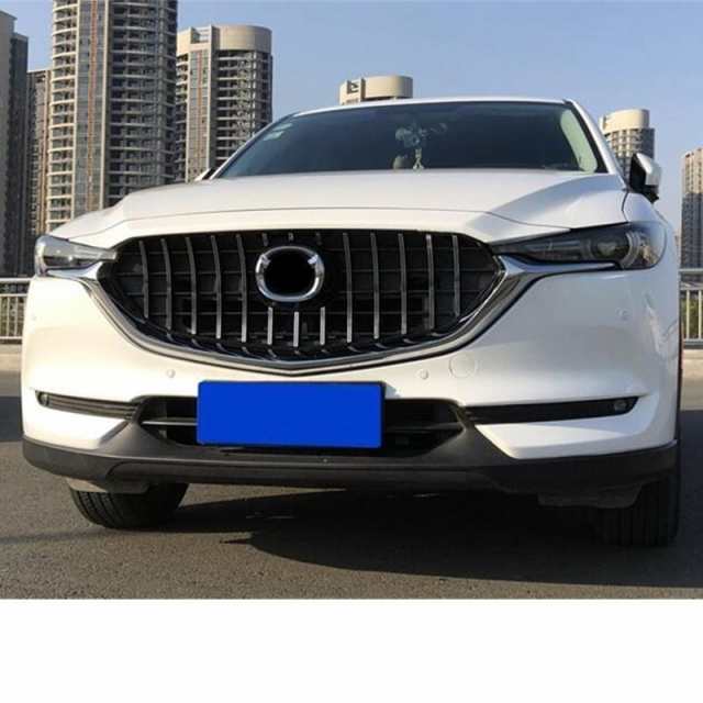 マツダCX5 CX-5 車 グリル 外装 カスタム 高品質 フロントメッシュ マスクトリムカバー フロントバンパー 2017-20 黒 グリル