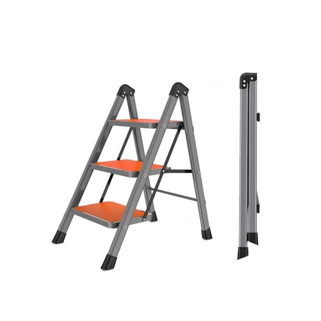 折りたたみ 脚立 軽量 踏み台 3段 フォールディング コンパクト はしご 安全 滑り止めペダル付き アイアン製 耐荷重150kg ホームキッチンオフィス おしゃれ はしの通販は