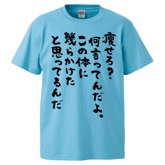 おもしろTシャツ 痩せろ？何言ってんだよ。この体に幾らかけたと思ってるんだ ギフト プレゼント 面白 メンズ 半袖 無地 漢字 雑貨 名言 の ...