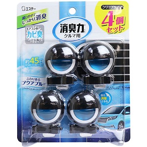 エステー クルマの消臭力 クリップタイプ アクアブルー 3.2mL×4個セット