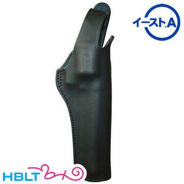 イーストA 革 シルエット ヒップ ホルスター リボルバー 357 44系 6インチ サムブレイク クロス Black 233 BK