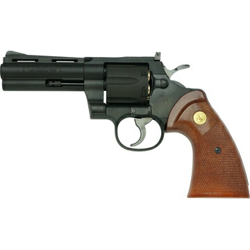 フルセット+ Colt Python R-model HW Black 4インチ（コルトパイソン 発火式 モデルガン+スペアダミーカート+火薬キャップ100cap+ホルスター+オリジナル軍手）_1