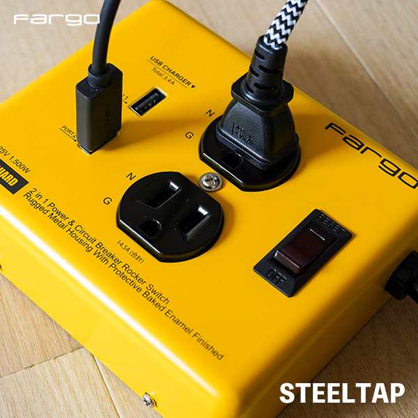 電源タップ USB充電 おしゃれ インテリア デザイン 1.8m STEELTAP USB スチール 鉄 レトロ 雷サージ ファーゴ 壁掛けフック  スイッチ ア ネット買い 楽天市場あす楽 送料無料 電源タップ 全 急速充電