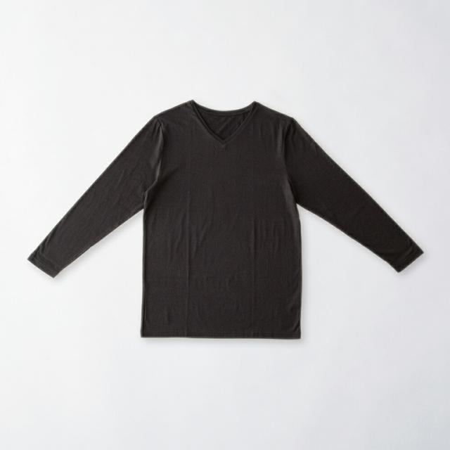 メンズ 紳士 男性 男物 シルクコットン 男の絹 Vネック 長袖Tシャツ[メール便可]_2