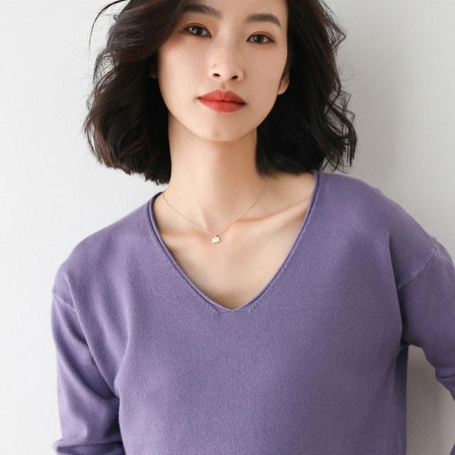 ニットセーター レディース カットソー Vネック 秋服