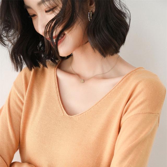 ニットセーター レディース カットソー Vネック 秋服 カシュクール シルキータッチ ニット 長袖 薄手ニット プルオーバー トップス 無地 楽天市場】ニットセーター レディース カットソー Vネック 秋服