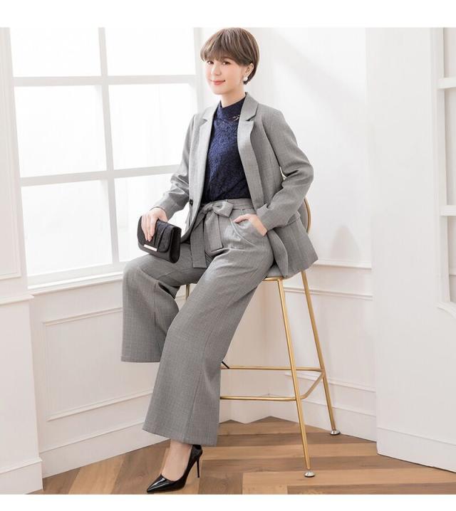 2点上下セット レディース スーツ ワイドパンツ セレモニー ママ母