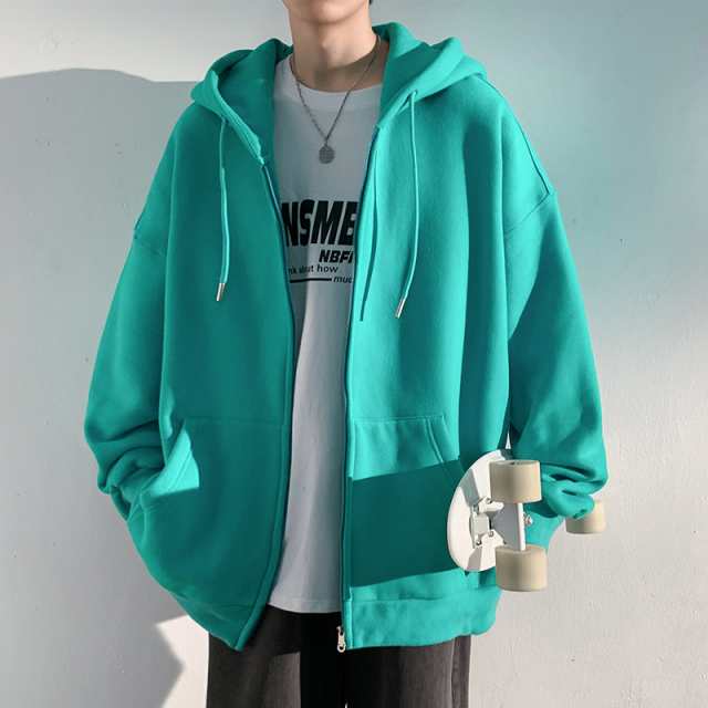 パーカー メンズ ジャージ 裏起毛 前開き ジャケット シンプル