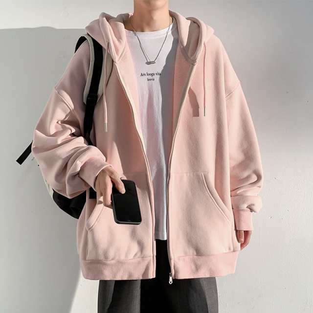 パーカー メンズ ジャージ 裏起毛 前開き ジャケット シンプル