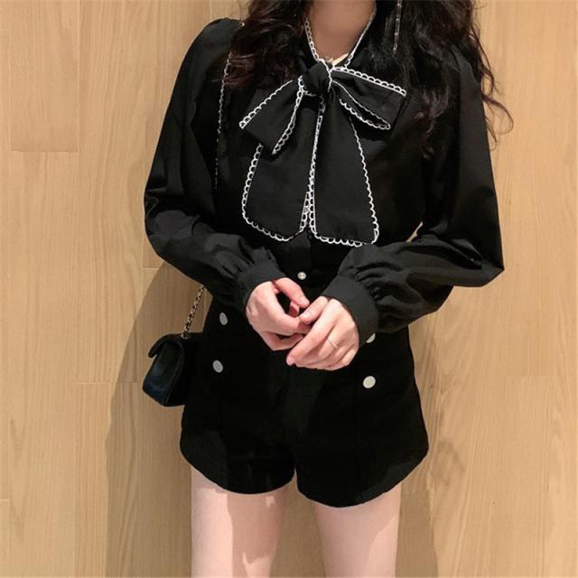 ブラウス レディース シフォンブラウス 長袖 蝶リボン ブラウス シャツブラウス 女性 ブラウス シャツ 卒業式 服  春夏 新作 Amazon | [AORKU] ボウタイブラウス ピンク リボンブラウス