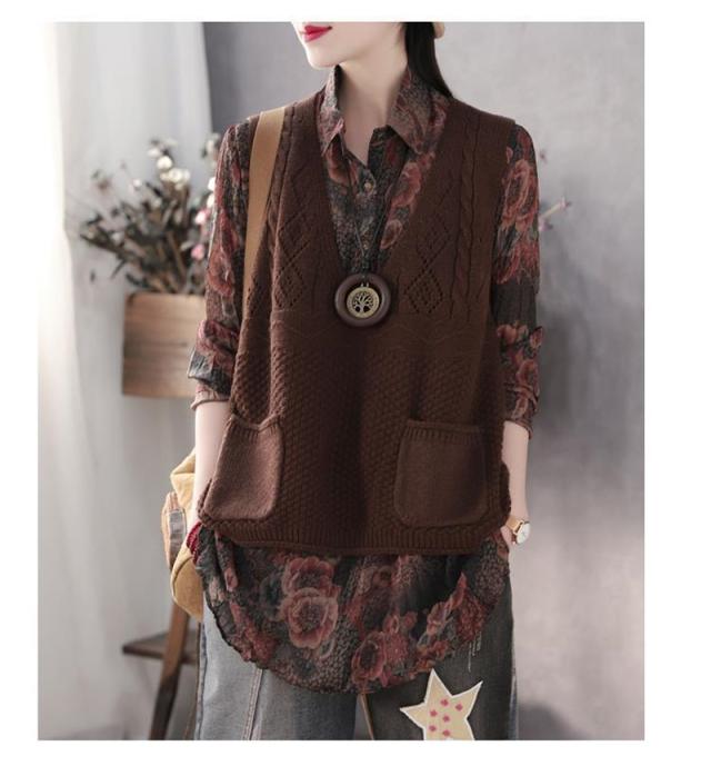 ニットベスト レディース 夏服 袖なし カジュアル プルオーバー ノースリーブ トップス ファッション 花柄 刺繍 レース クロシェ編み 通学 ニットベスト レディース 夏服 袖なし カジュアル プルオーバー