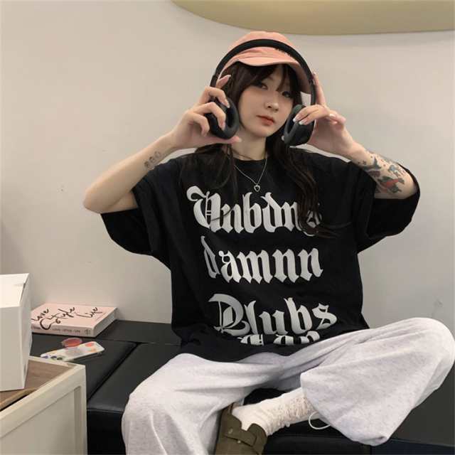 ロゴ 半袖 Tシャツ 韓国 ストリート メンズライク Y2K オルチャン K