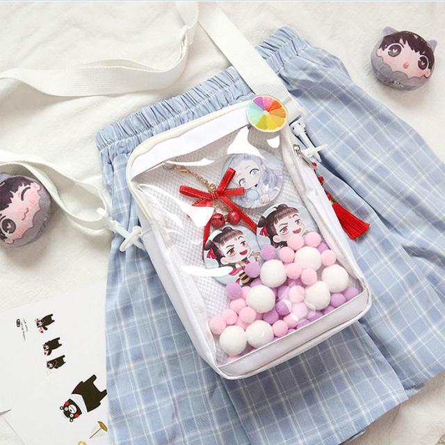 新作 Dカン付き 縦型 クリアポケット ショルダーバッグ
