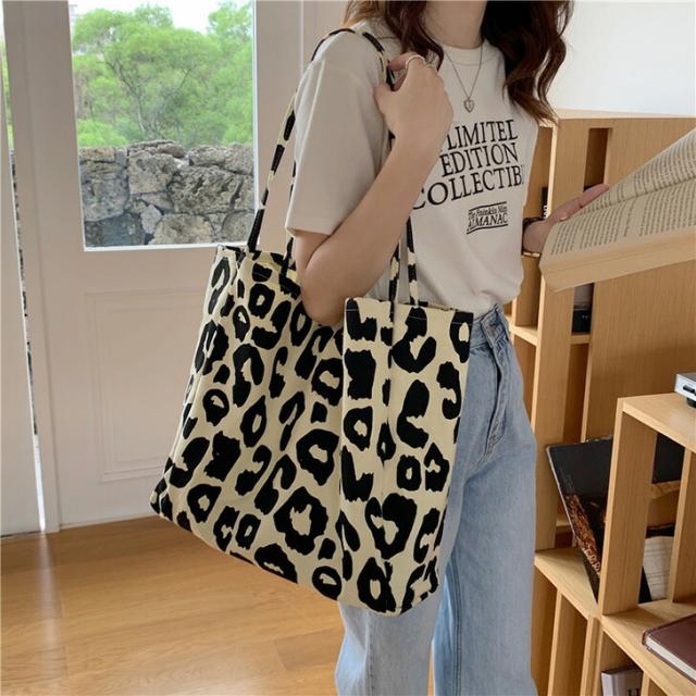 新作 レオパード キャンバス トートバッグ レディース バッグ a4