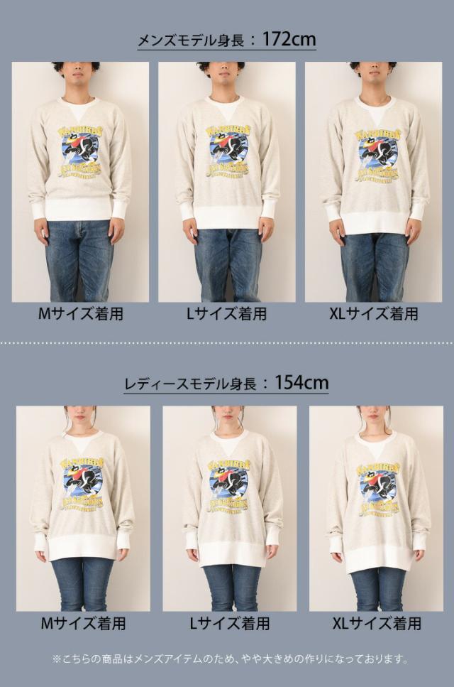 新作 HOUSTON ヒューストン クルーネック バード プリント スウェット