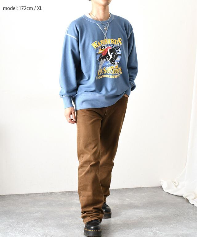 新作 HOUSTON ヒューストン クルーネック バード プリント スウェット