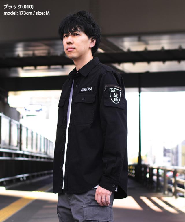 新作 AVIREX アヴィレックス ベーシック ファティーグシャツ 長袖 メンズ トップス アウター ジャケット カジュアルシャツ ミリタリー シャツ 秋冬 おしゃれ シンプル かっこいい ブランド 大人 定番 上着_2