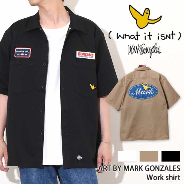 新作 ART BY MARK GONZALES マークゴンザレス WORK SHIRT ワークシャツ 2H8-13881 メンズ レディース トップス 半袖 シャツ アメカジ お