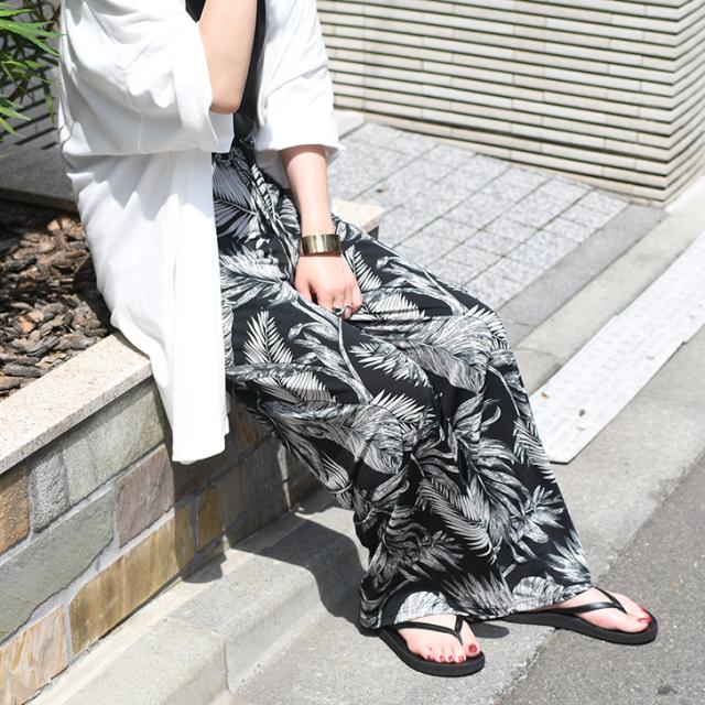 新作 ボタニカル柄サラてろワイドパンツ レディース ボトムス 夏